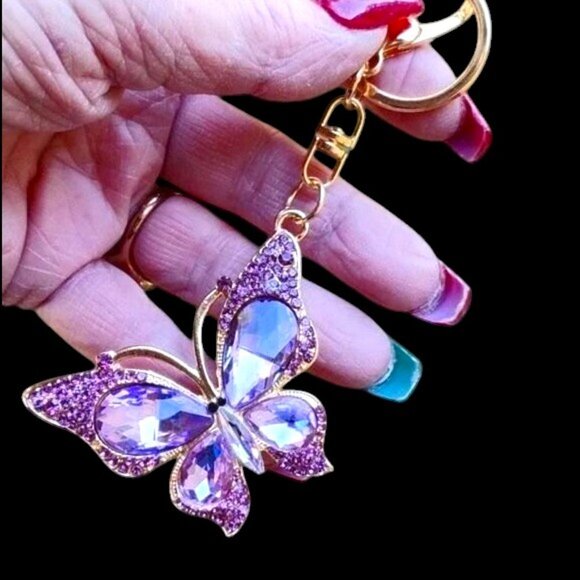 Handbags - Purple butterfly bag charm